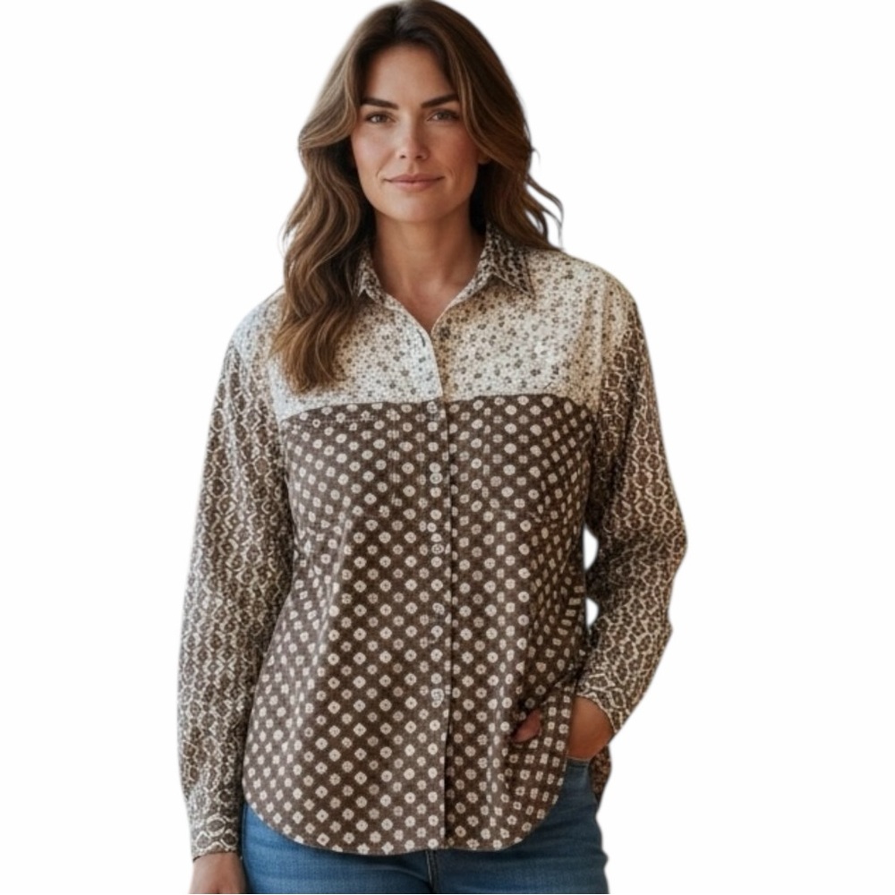 Cabin Creek Paisley Patchwork 90’s Button Down - Medium
